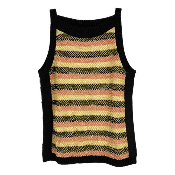Aldo Martins Black Green Striped Tank Top | Size M - Picture 1 of 9